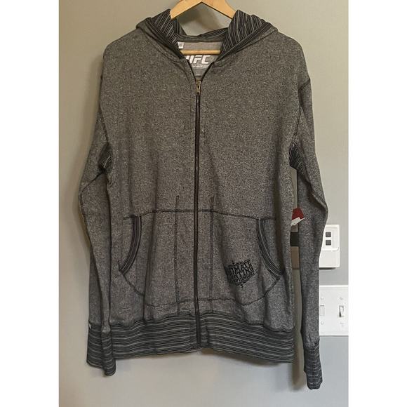 UFC Ultimate Fighting Championship sweatshirt Hooded Zip up Graphic Large NWT - Picture 1 of 14